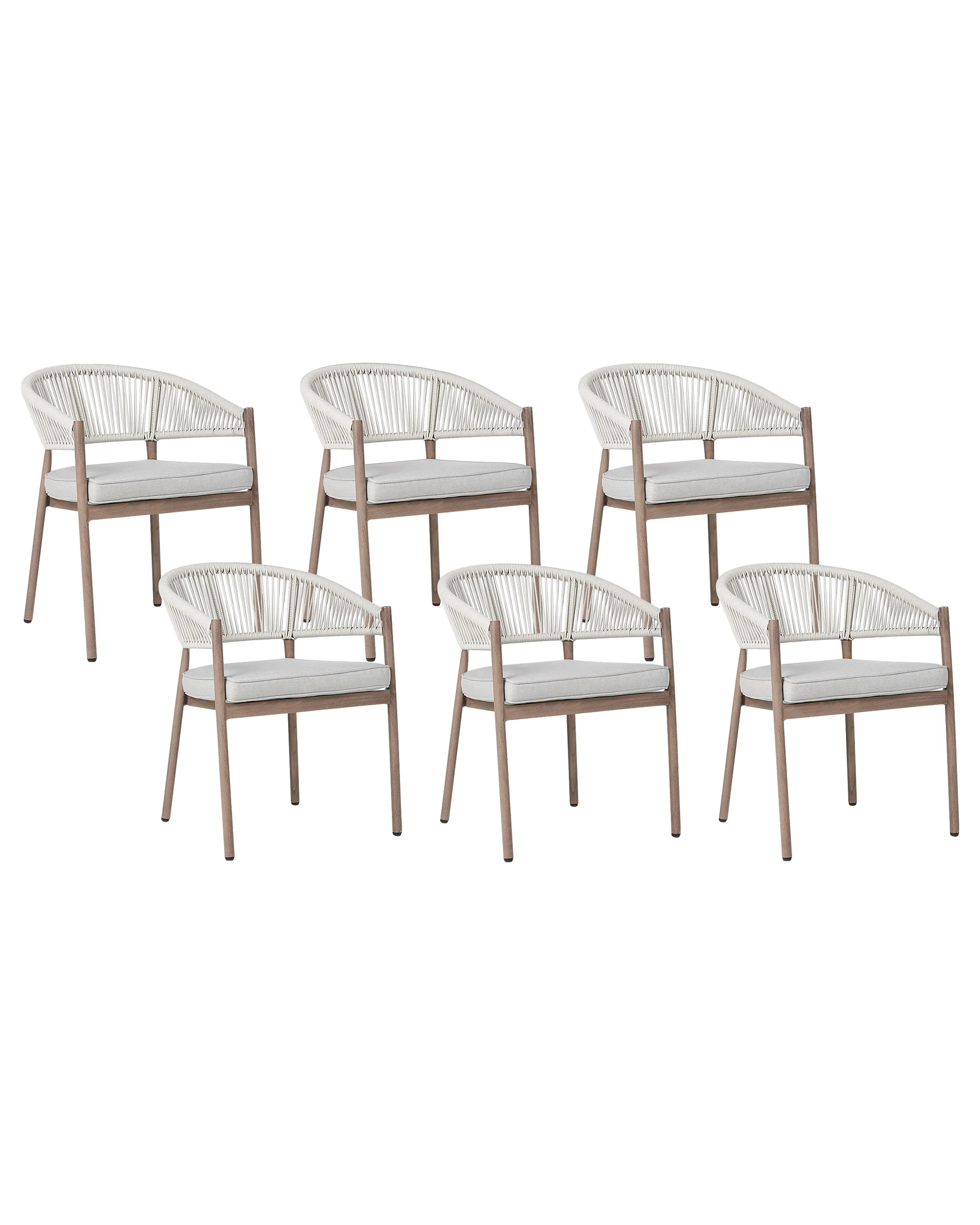 Set van 6 stoelen met zitkussen FLAVIA Metaal Wit