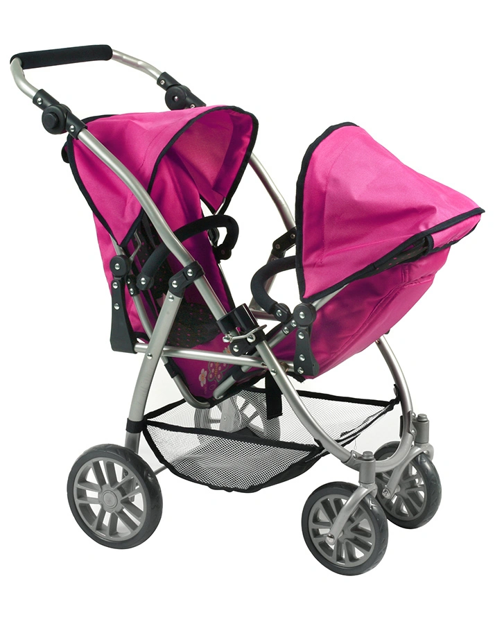 Zwillings-Puppenbuggy VARIO – DOTS NAVY/PINK