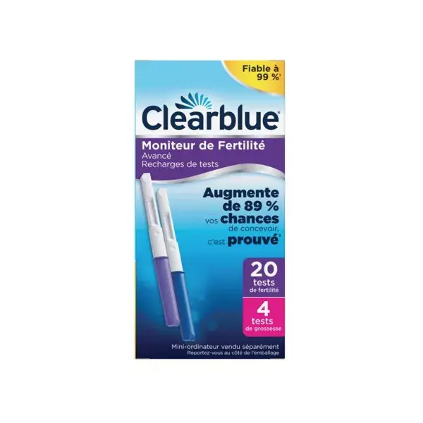 Refis para o Monitor de Fertilidade Avançado Clearblue + 4 Testes de Gravidez