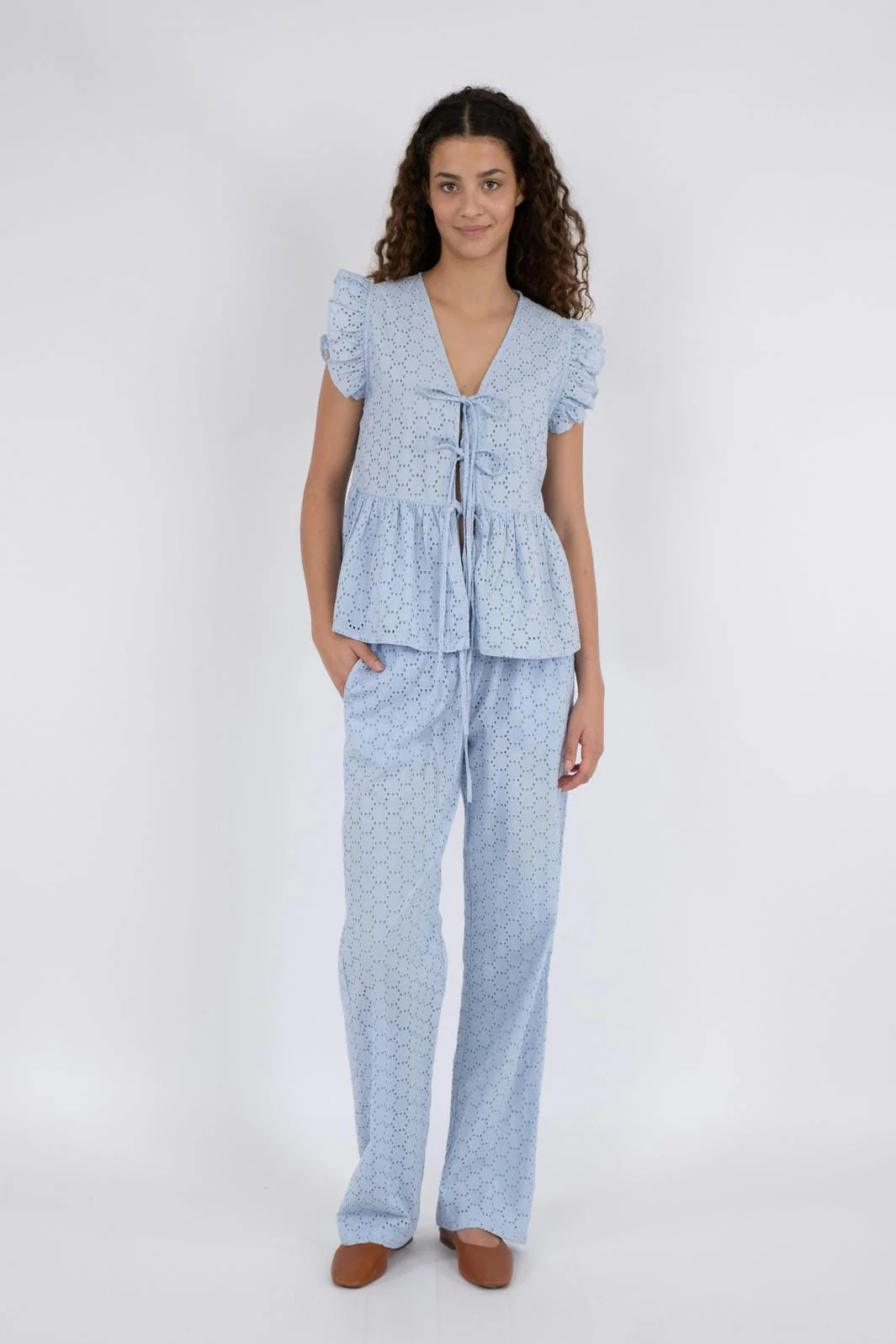 Neo Noir Claira Broiderie Pants
