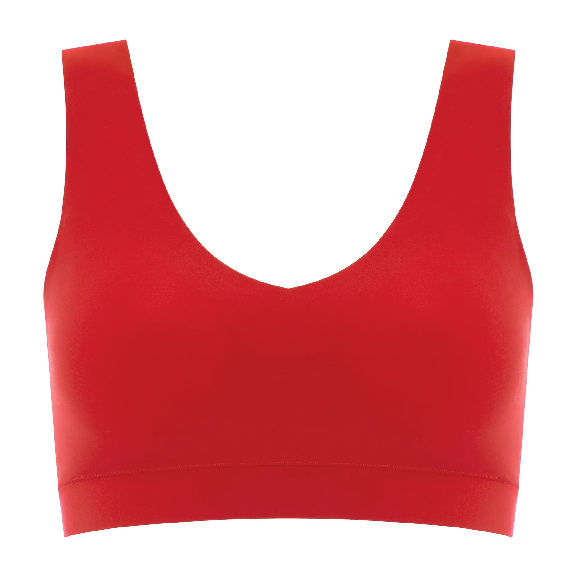 SOFTSTRETCH - Brassière coques v neck | Rouge