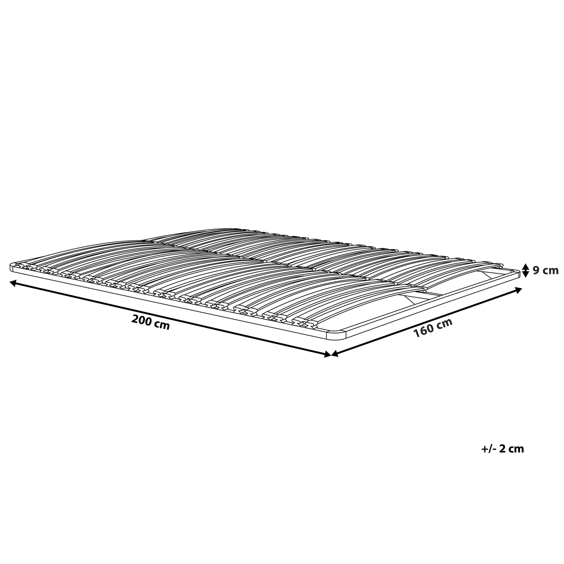Beliani - COMBOURG - Lattenbodem - Zwart - 160 x 200 cm - Staal