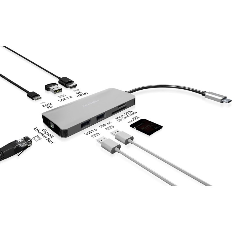 Station d'accueil USB C 8 ports 85W  Kensington