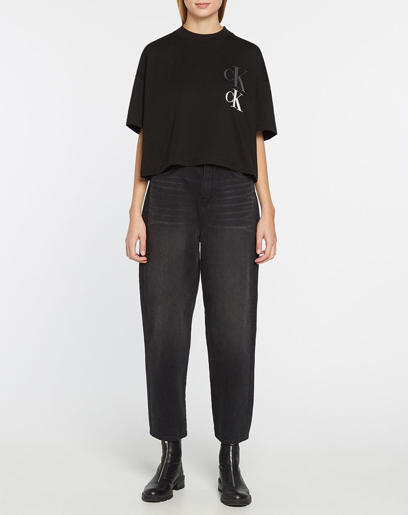 Calvin Klein Jeans T-Shirt Double Logo Ck noir