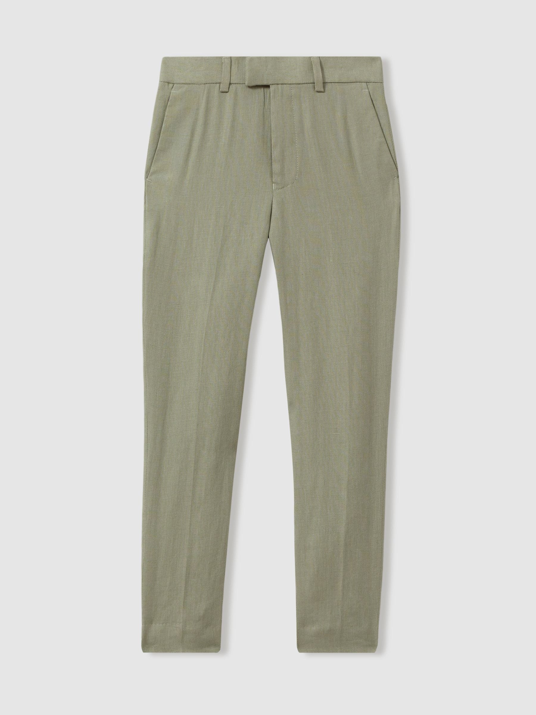 Reiss Kin slim-fit aanpasbare linnen broek