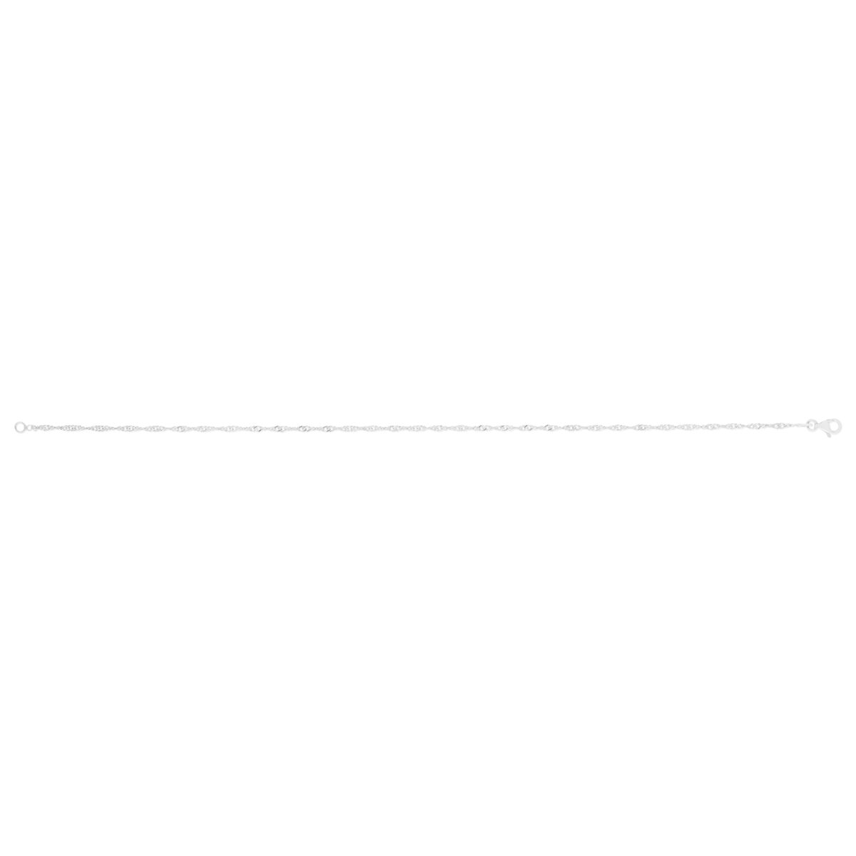 Chaine de cheville argent 925 maille torsadée longueur 23 cm