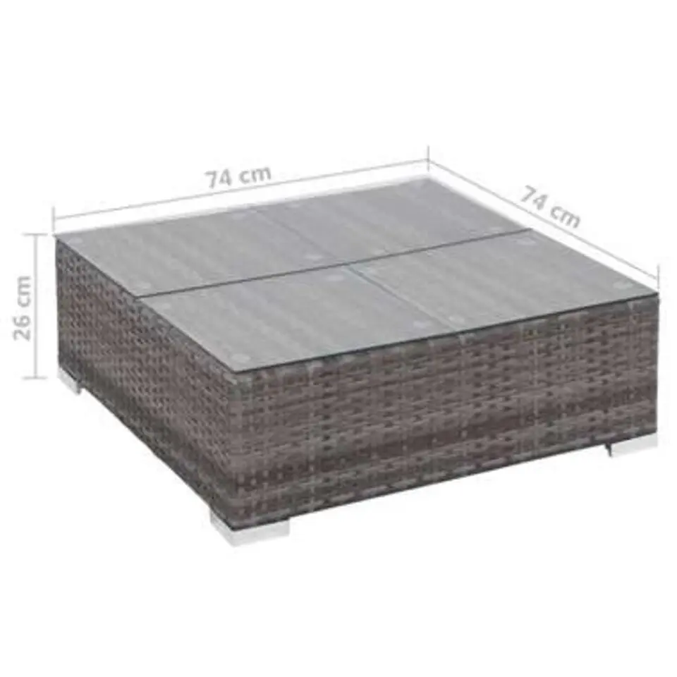 vidaXL - Bankset - Grijs - Poly rattan