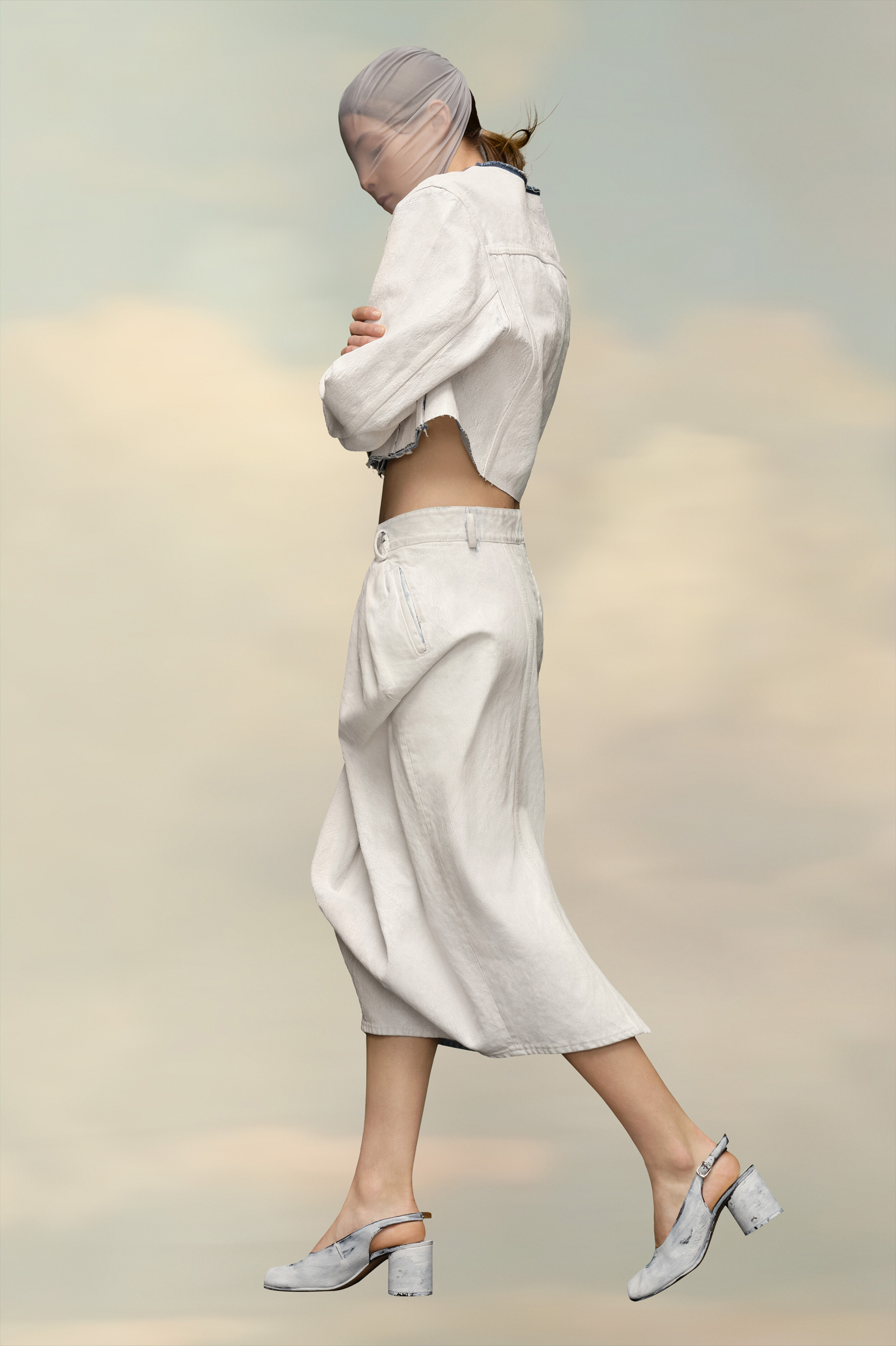 Jupe midi en jean pour femme