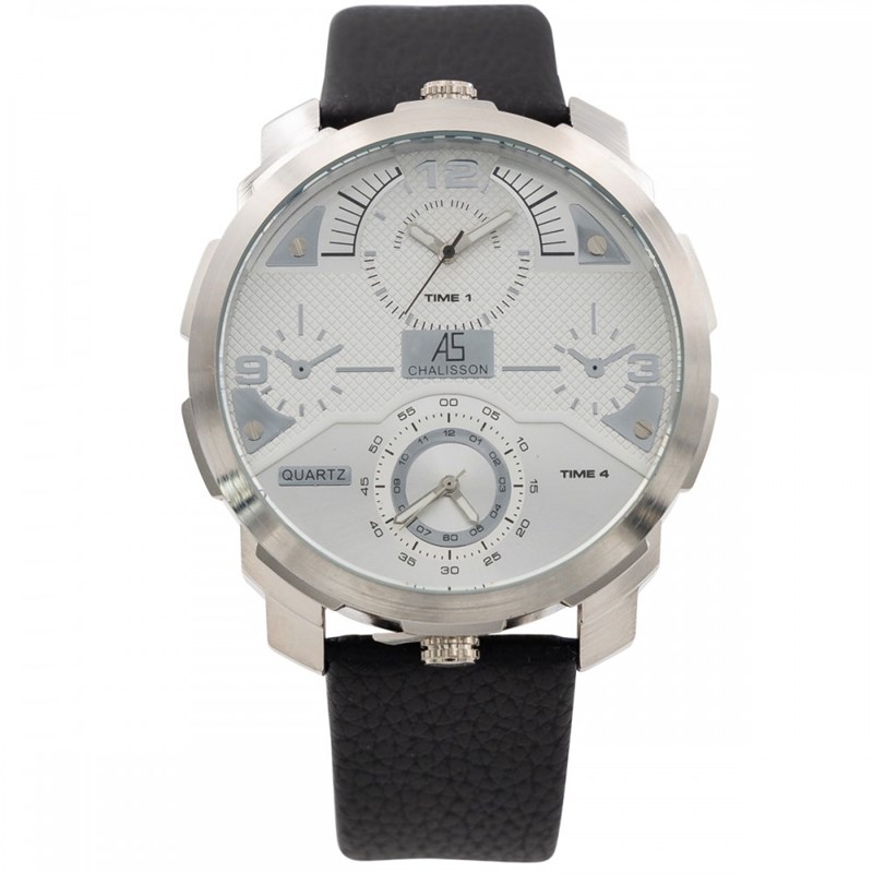 Coffret montre Homme CHTIME bracelet Cuir Noir