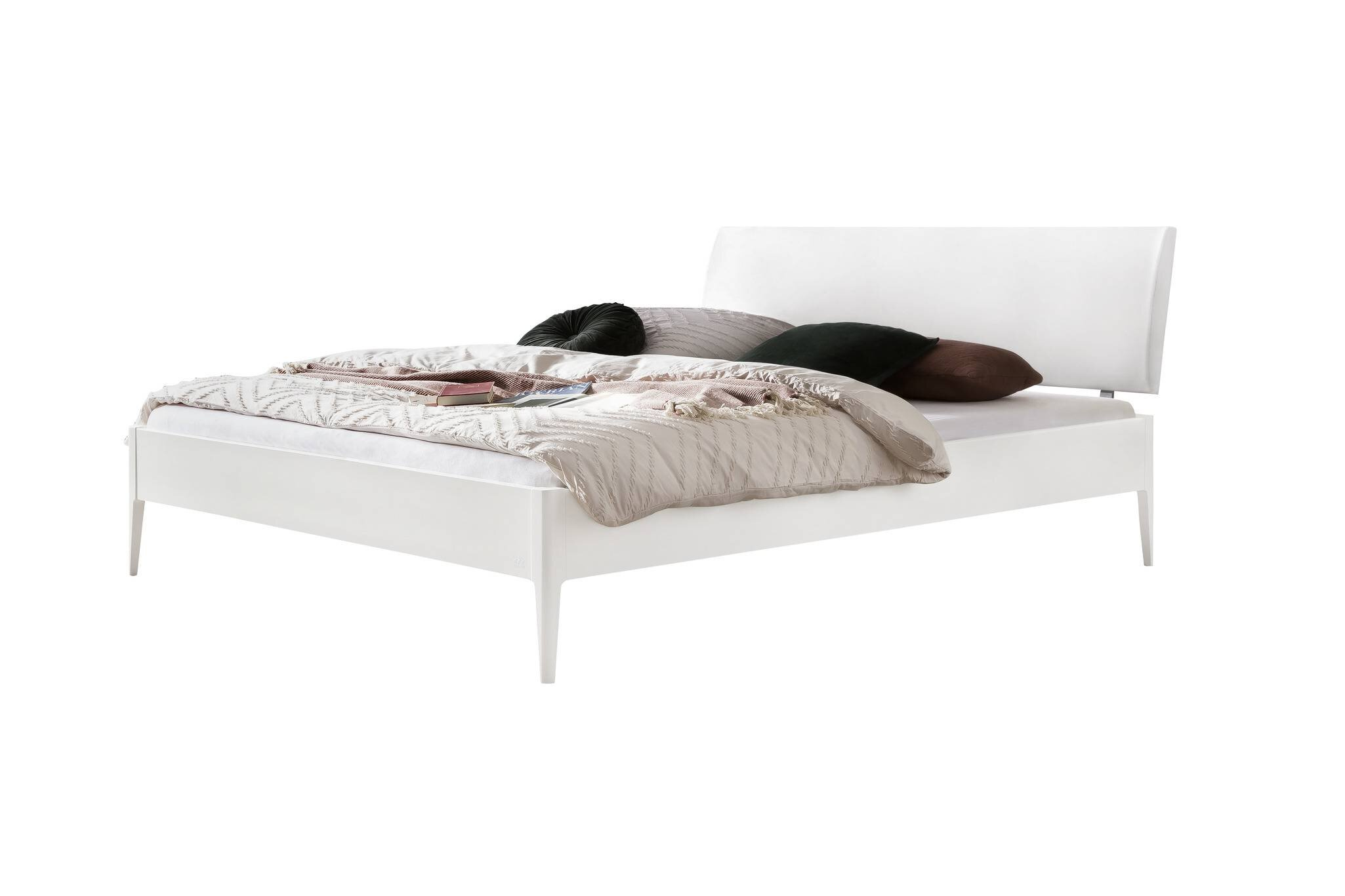 Holzbett HASENA SESTOLA 140X200cm Höhe 25cm Buche Buche weiß mit KUL weiß