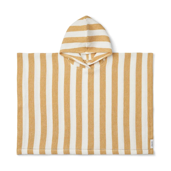 LIEWOOD - Paco Badeponcho, 3 - 4 Jahre, gestreift, white / yellow mellow