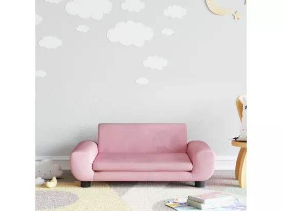 Canapé pour enfants rose 70x45x33 cm velours
