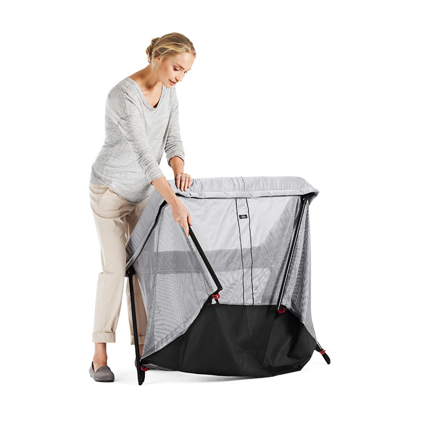 Lit parapluie Light + drap housse - Argent