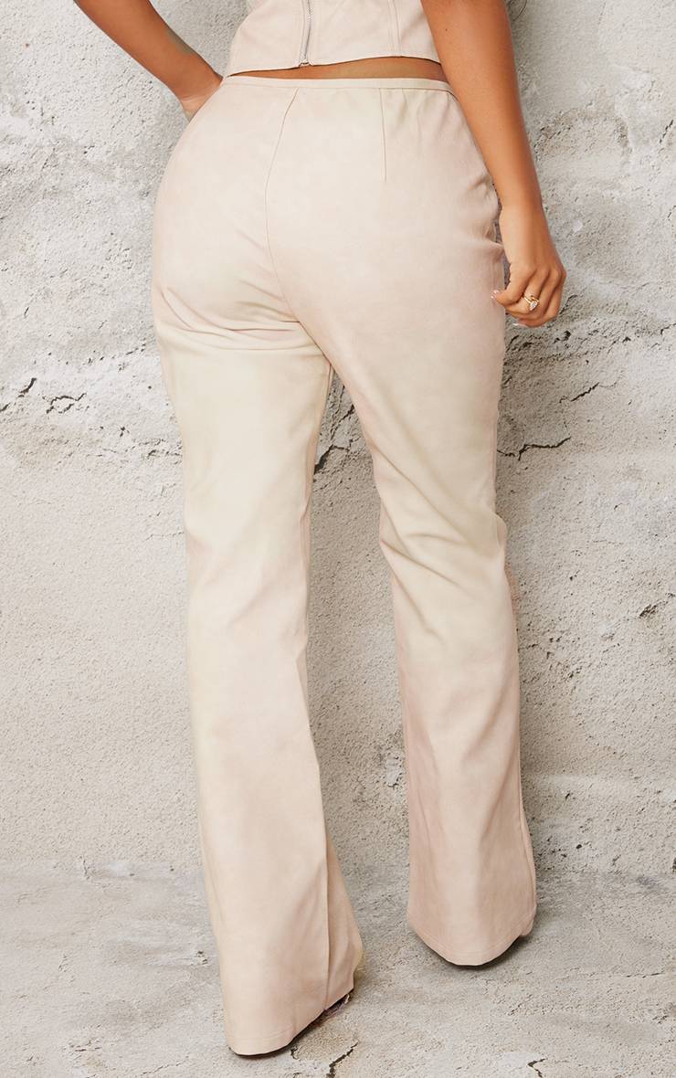 Gris Pierre Pantalon Évasé Petite En Synthétique Avec Fermeture Éclair Devant