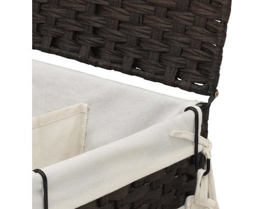 VIDAXL - Panier à linge avec roulettes marron foncé 60x35x60,5 cm
