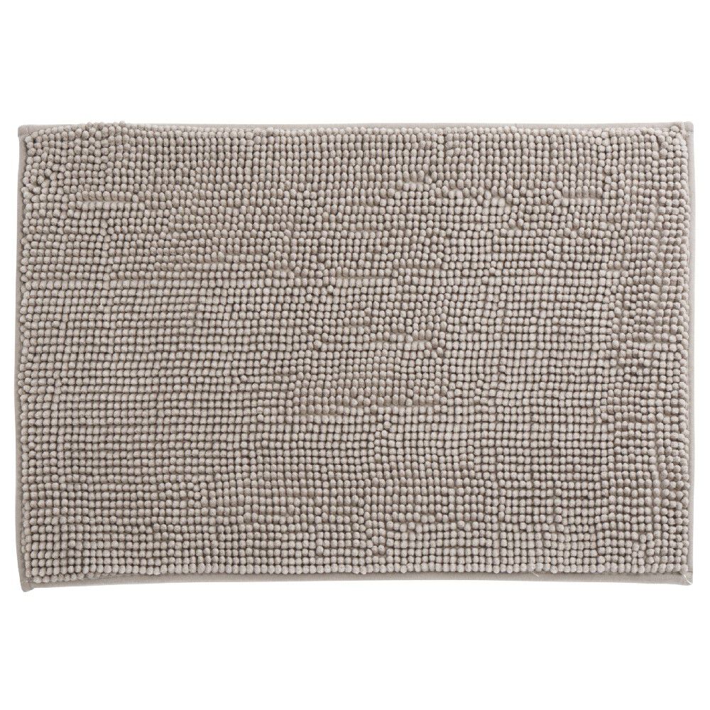 Tapis salle de bain chenille uni taupe