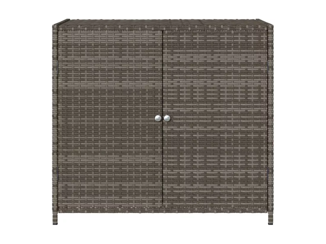 Armoire de rangement de jardin gris 83x45x76 cm résine tressée