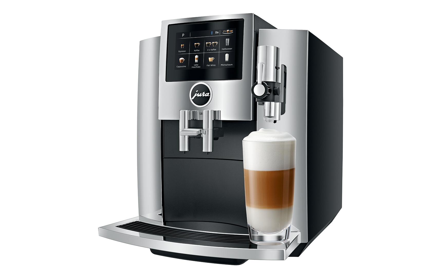 Kaffeevollautomat S8 Chrom (SA)<br>Design-Vollautomat für Kaffeebohnen oder -pulver