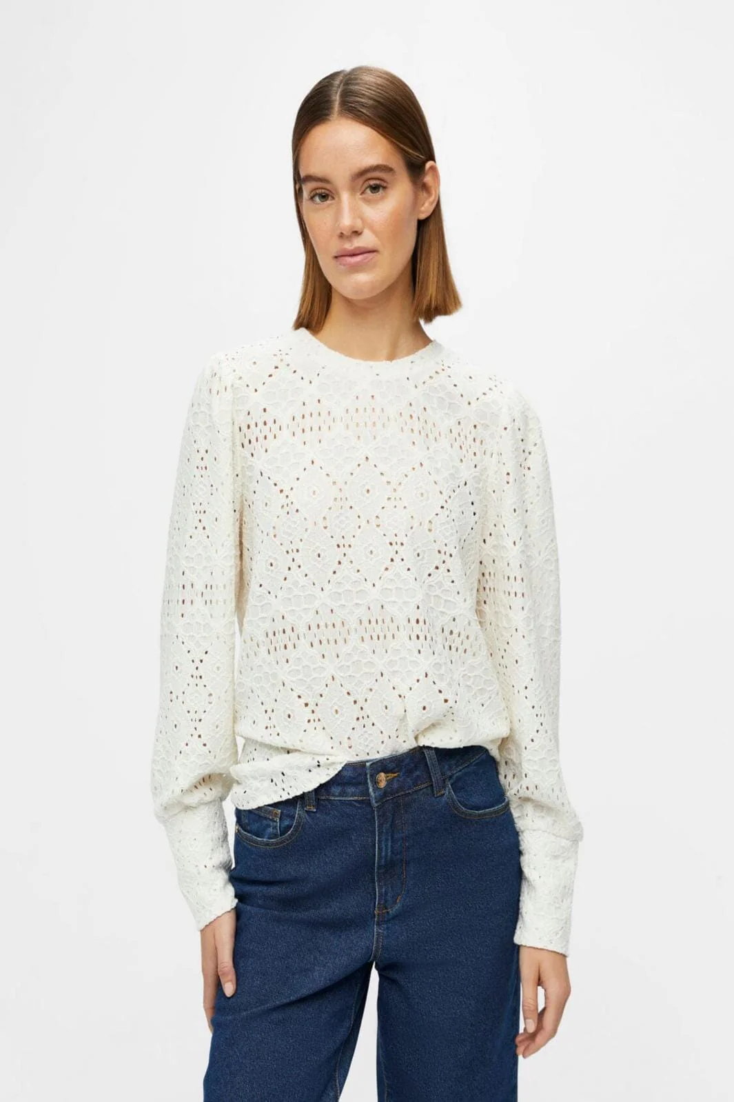 Object Objfeodora L/S Top 4215464 cloud dancer