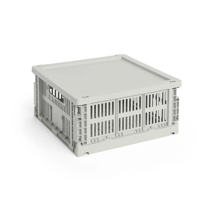 HAY - Colour Crate Korb Square M, 29,5 x 29,5 cm, grau, recycled