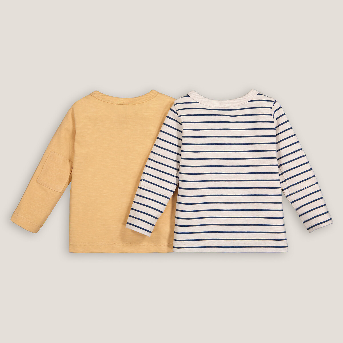 COLEÇÃO LA REDOUTE<br>Conjunto de 2 camisetas com gola túnica, em algodão