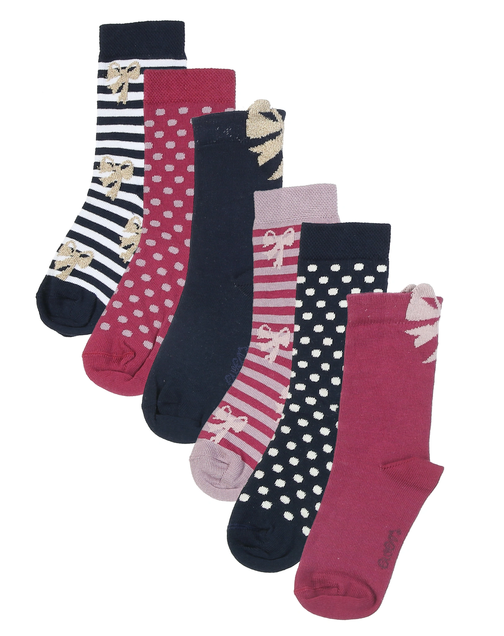 Söckchen SCHLEIFEN 6er Pack in navy/marone