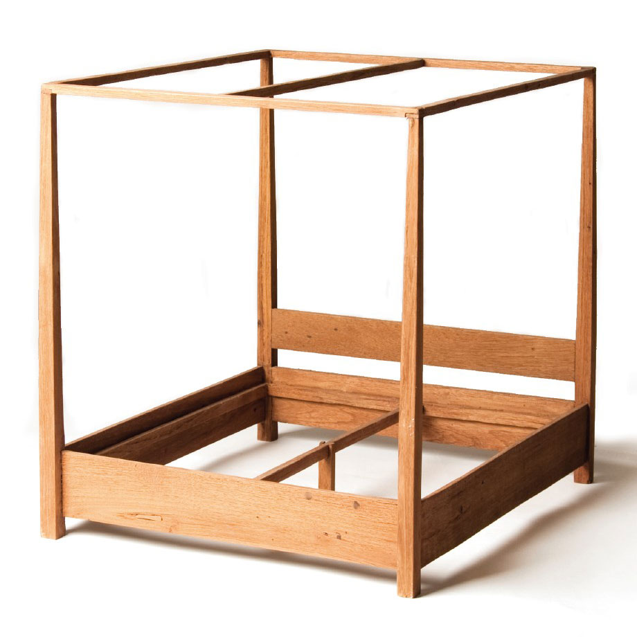 Himmelbett 'Surakarta' aus recyceltem Teak, natur, B 180 cm, L 200 cm von fischer's lagerhaus