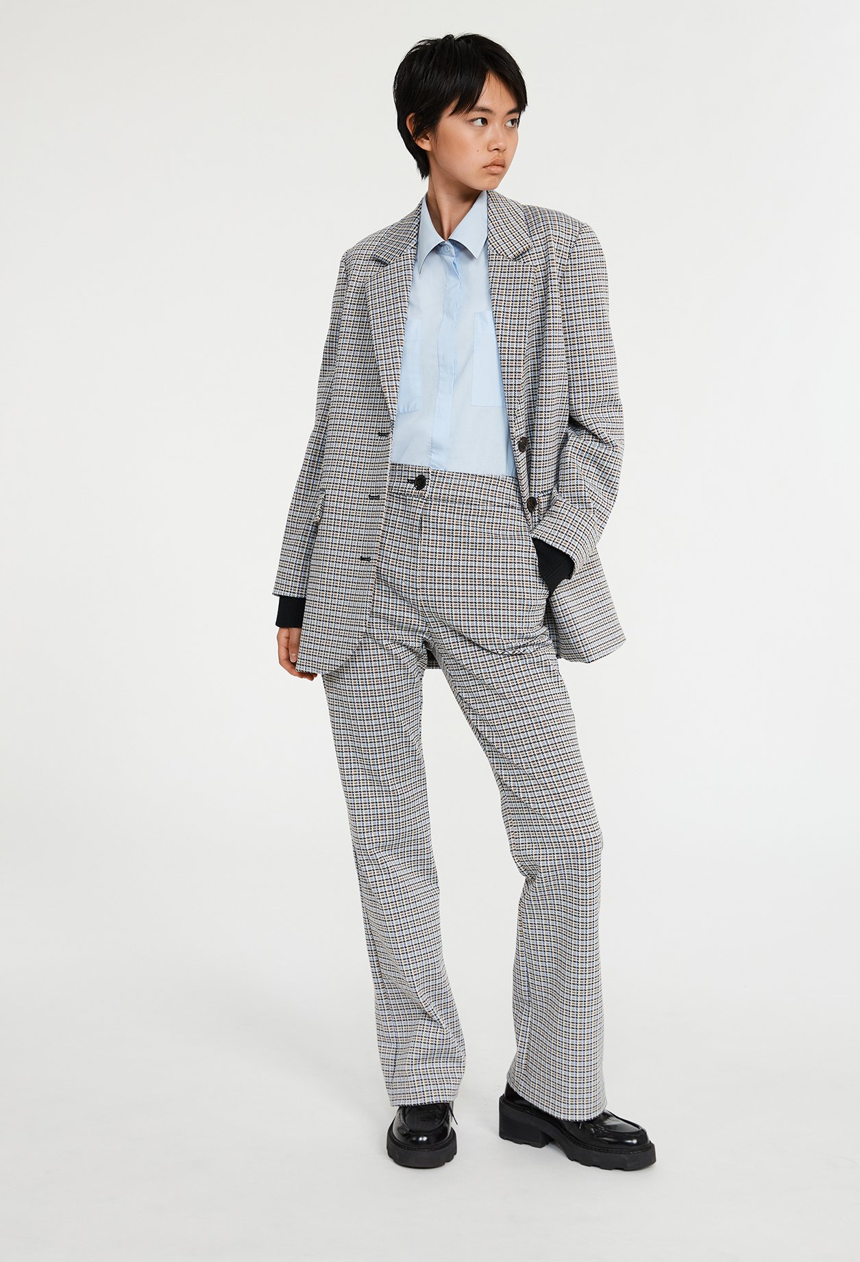 Veste &agrave; carreaux tailleur