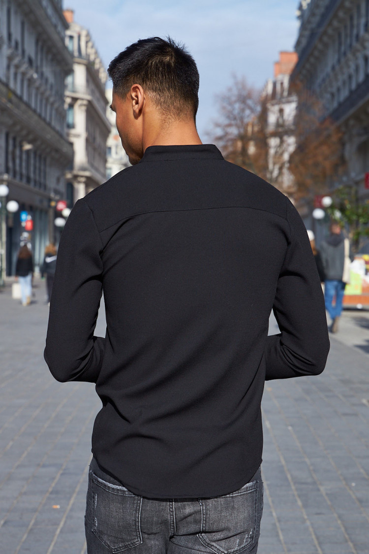 Chemise fluide texturée noire