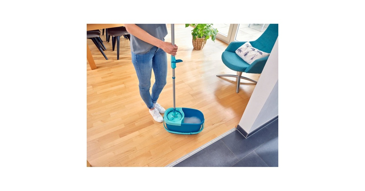 LEIFHEITDweilsysteem Set CLEAN TWIST Disc Mop Ergo Mobile vloerwisser  (Blauw/wit)