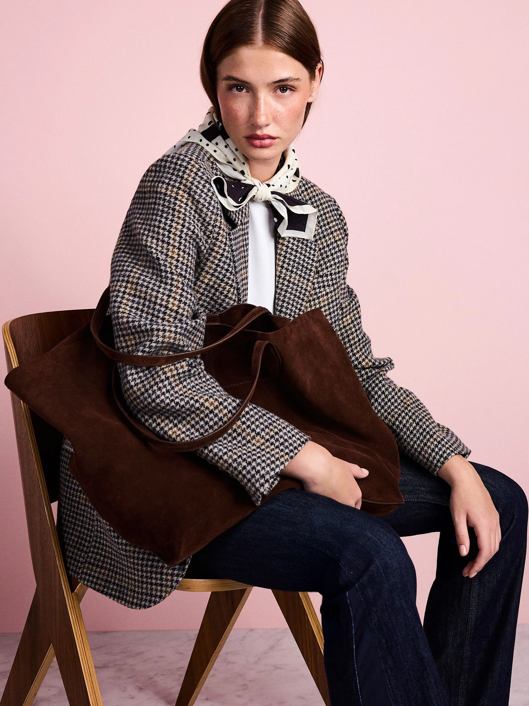 Chocoladebruin - Tabitha Simmons x Next Sophie Suede Shopper Bag