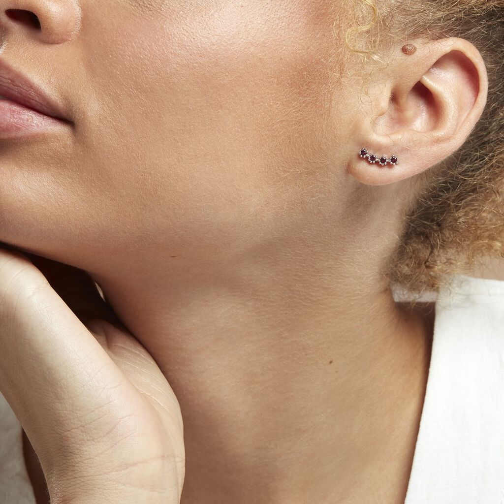 Boucles D'oreilles Puces Karrie Argent Blanc Oxyde De Zirconium