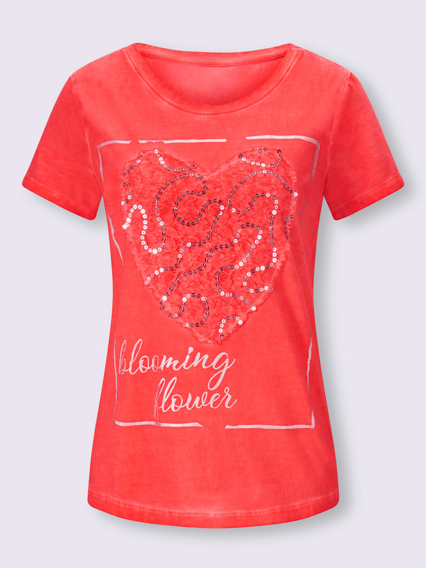 T-shirt empiècement en dentelle