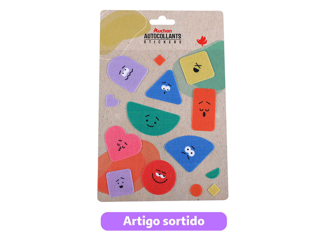 STICKERS FELTRO AUCHAN MODELOS SORTIDOS
