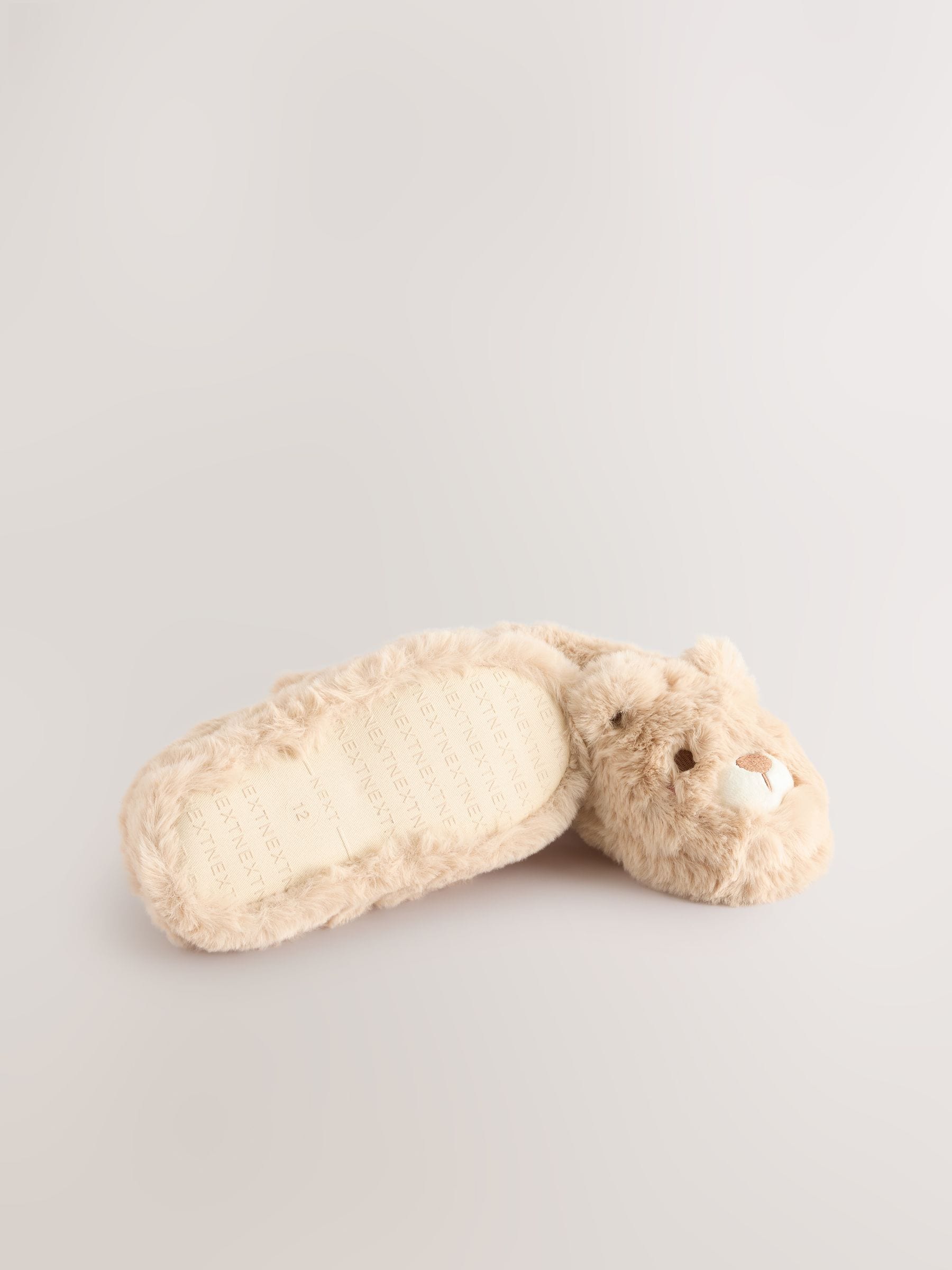 Naturel bruin met beer - Pantoffels met figuur
