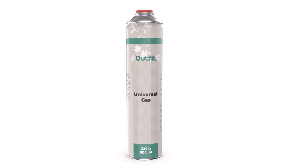 Gasdåse m. gevindventil, 600ml / 330g