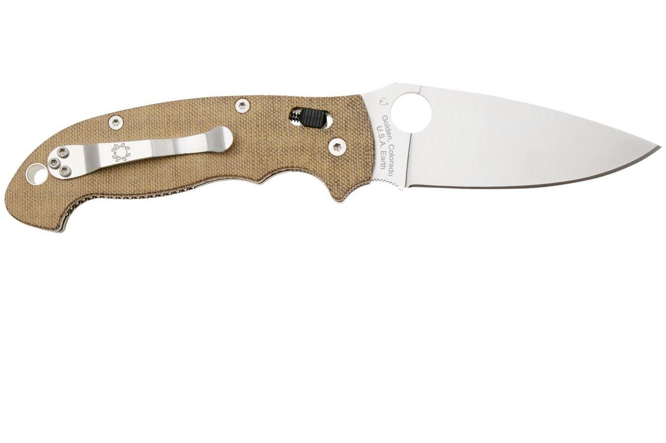Spyderco Manix 2 XL CPM Cru-Wear C95MPCW2 Brown Canvas Micarta zakmes