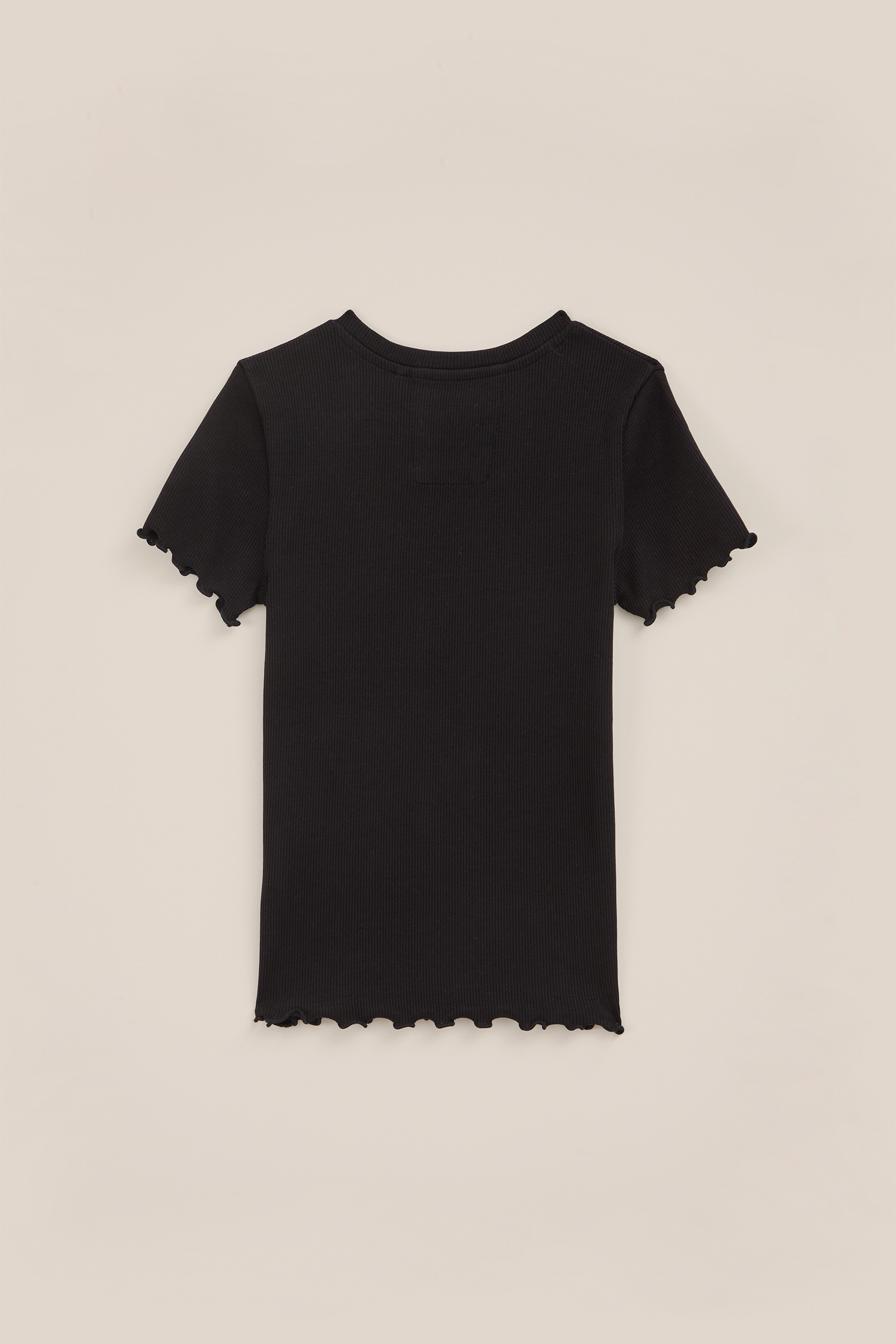 Meisjes T-shirt met ribstructuur WE Fashion Zwart