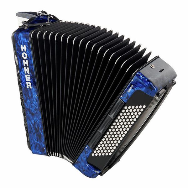 Hohner Bravo III 96 silent key blue