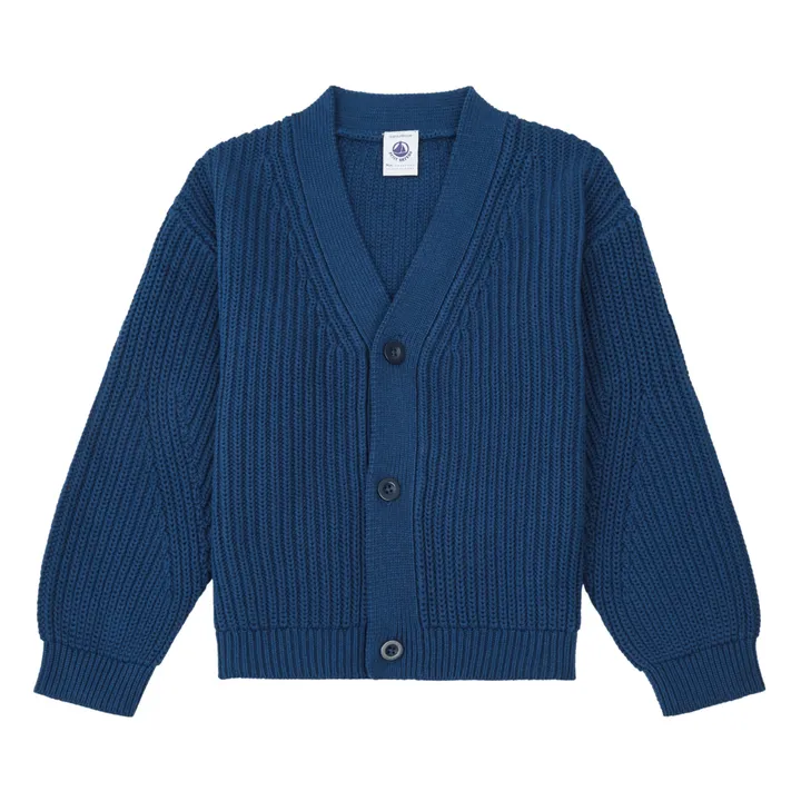 Petit Bateau Cardigan en Côte Anglaise | Bleu marine