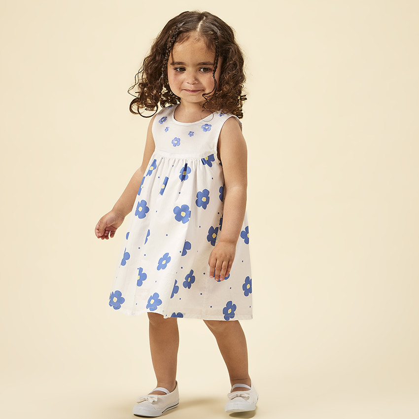 Robe sans manches imprimé fleurs pour bébé fille