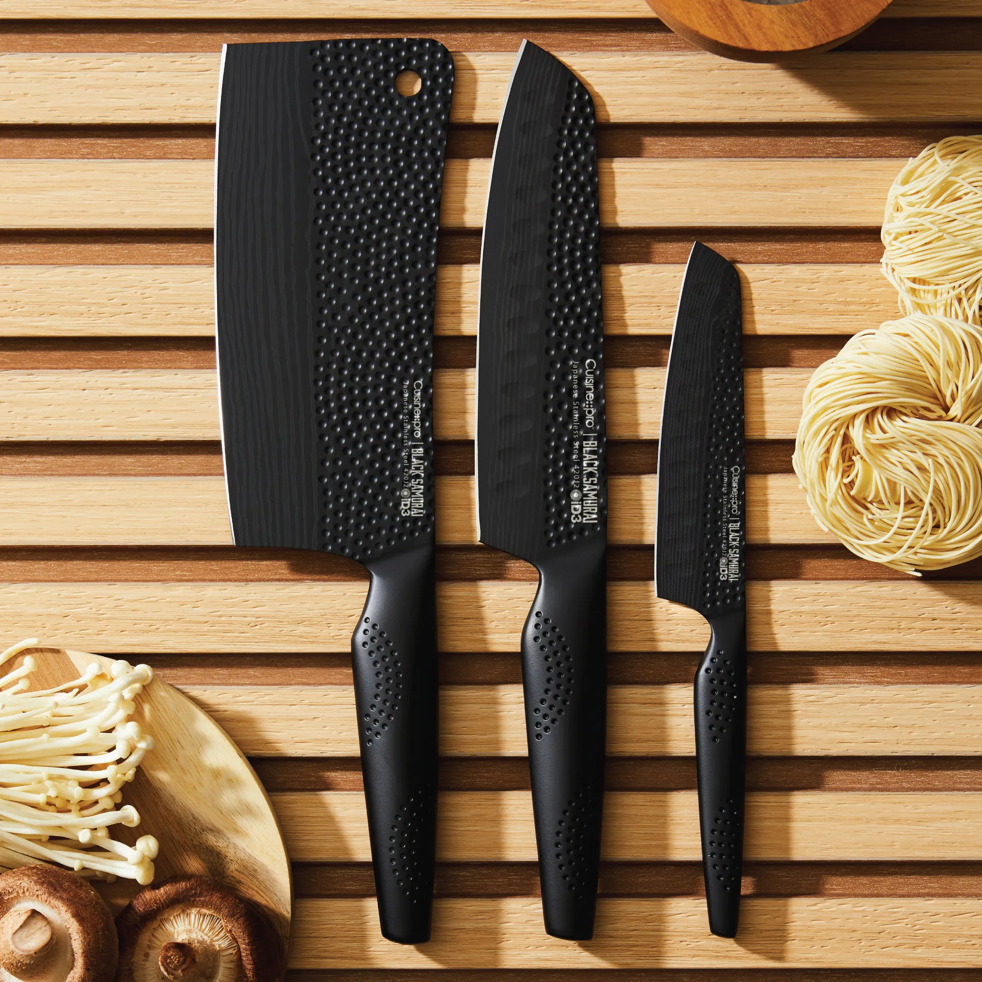 THE CUSTOM CHEF™ iD3® BLACK SAMURAI™ Knivsæt - 3 dele