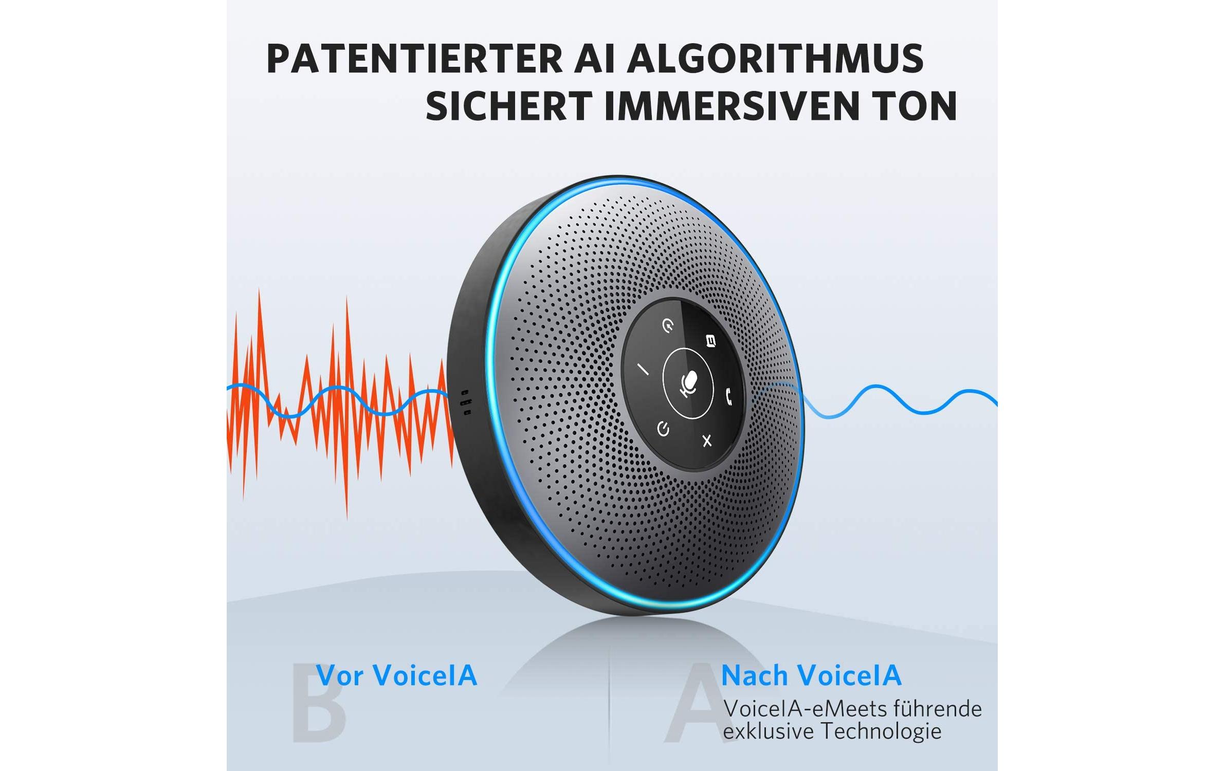 Speakerphone OfficeCore M2 USB Grau, mit Bluetooth Dongle<br>EMeet OfficeCore M2 USB Speakerphone mit Bluetooth Dongle