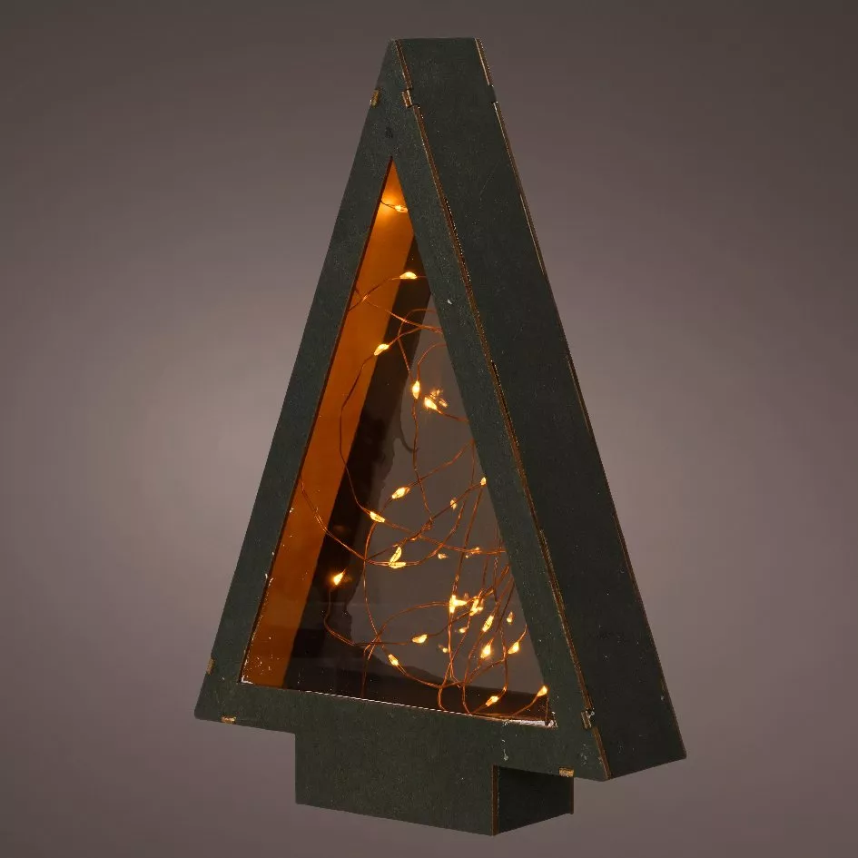 Sapin lumineux à piles 60 LED (H47 cm) Savoie Blanc chaud