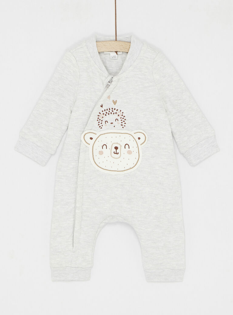 Combinaison unie blanc cassé avec poche animée mixte
