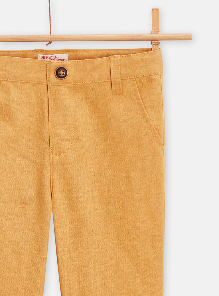 Pantalon moutarde en lin pour garçon