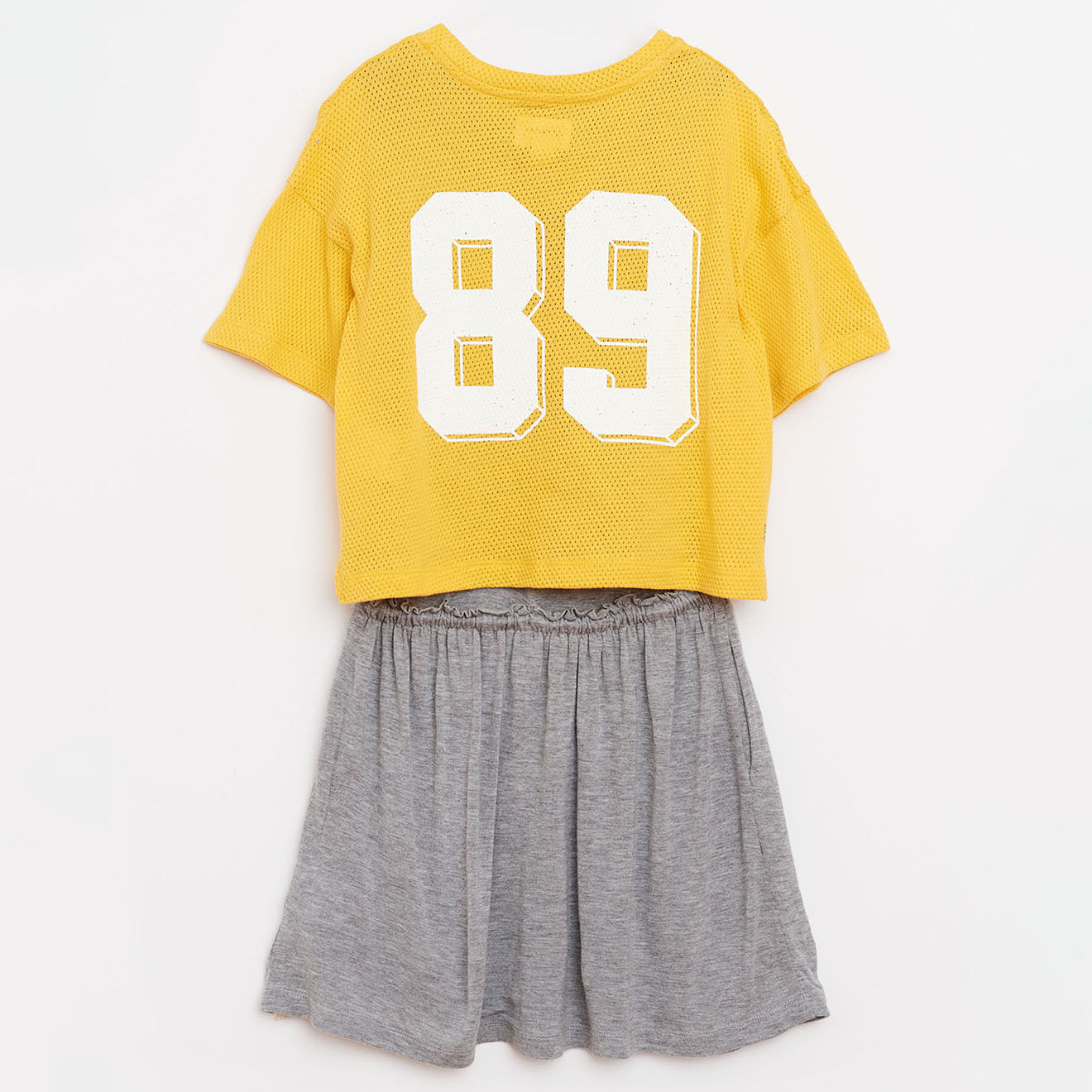 Bellerose Robe Abal en Coton 2 en 1 gris/jaune