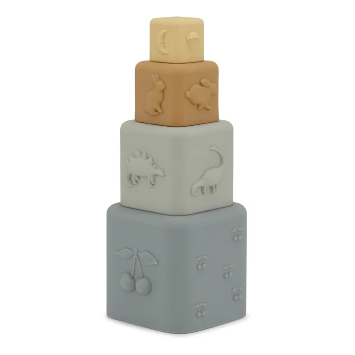 Konges Sløjd Cubes à empiler en silicone | Bleu