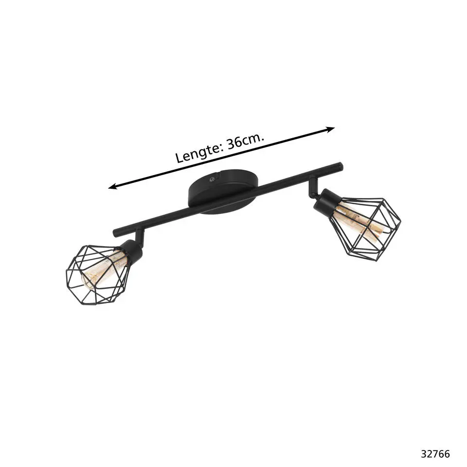 EDI light Zapata 1 Opbouwspot - 2 lichts - G9 - Glas - Amber