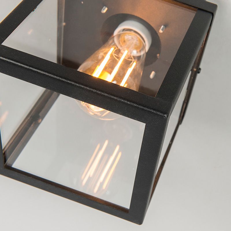 Industriële buitenplafondlamp zwart 1-lichts - Rotterdam